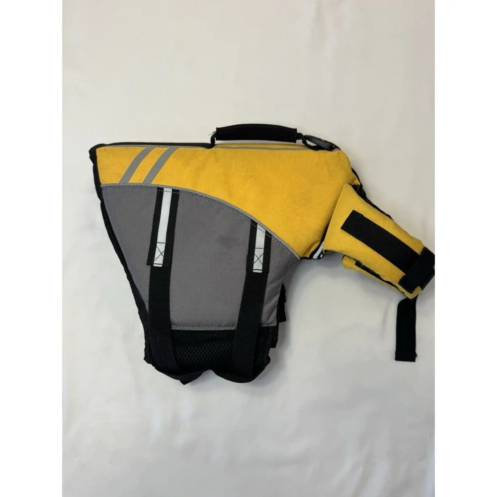 Vivaglory Ripstop Lifesaver Dog Jacket Boating Water Sports Yellow Size Medium